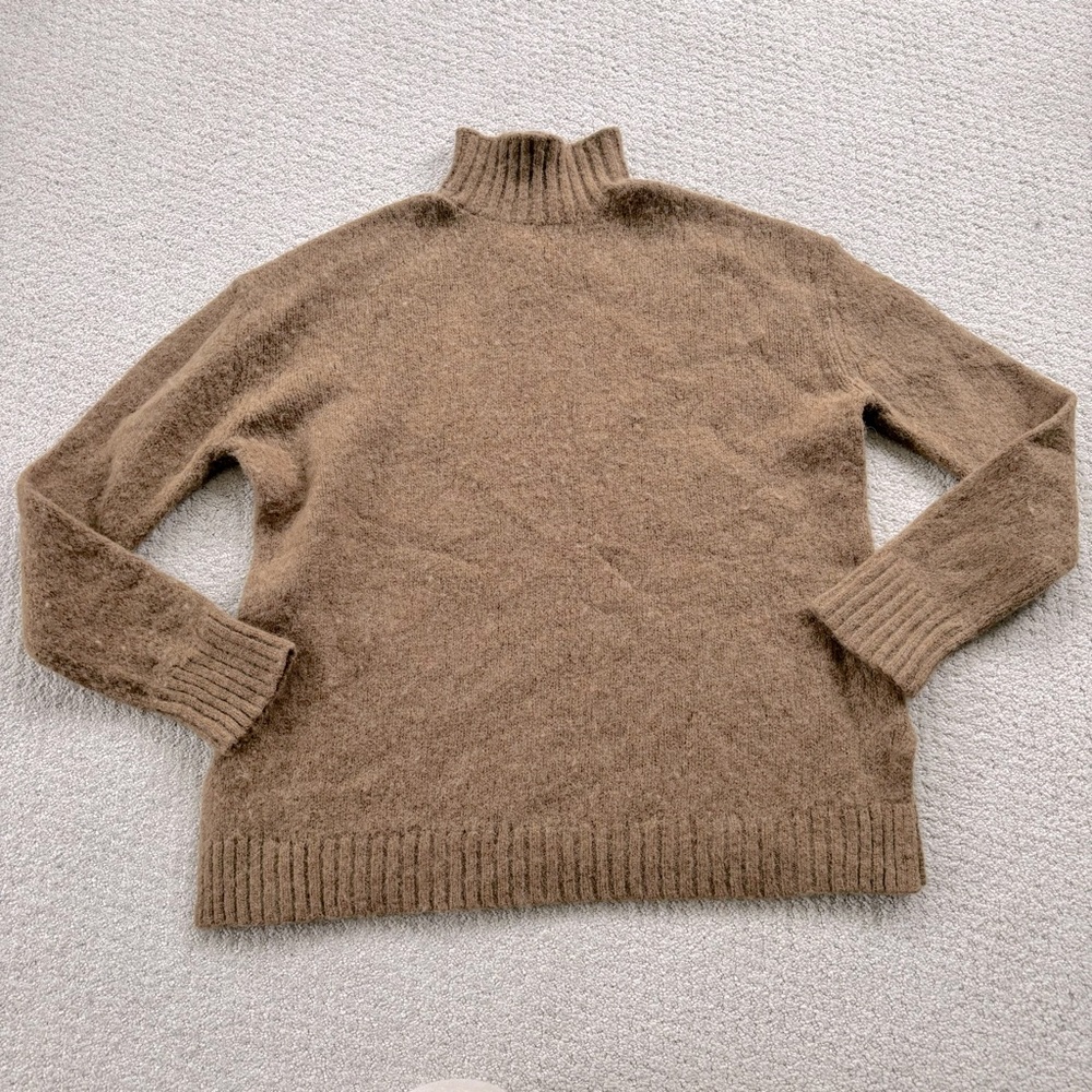 Jenni Kayne Mock neck alpaca wool blend pullover sweater tan